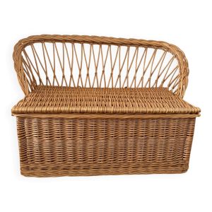 Banc coffre en rotin