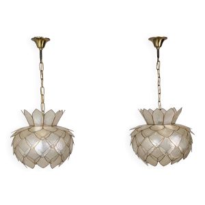 Paire de suspensions Lotus en nacre