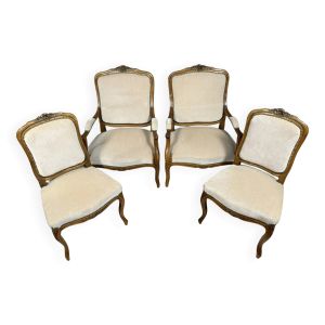 Suite de sièges style Louis XV en bois mouluré et sculpté vers 1900
