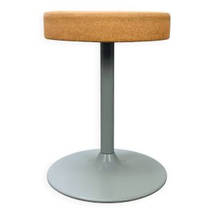 Tabouret pied tulipe orange années 80, vintage