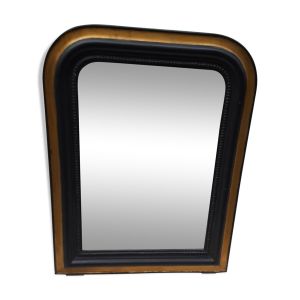 Miroir ancien d'époque Louis Philippe noir et or 60x80cm