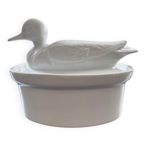 Terrine canard en porcelaine