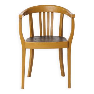 Fauteuil vintage allemand – Jaune moutarde et vert des années 1950 – Style Mid-Century