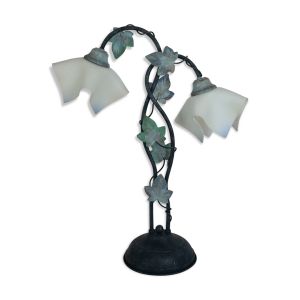 Lampe de table en métal et verre givré par Jean-Pierre Ryckaert, collection ''Louisiane'' 60's