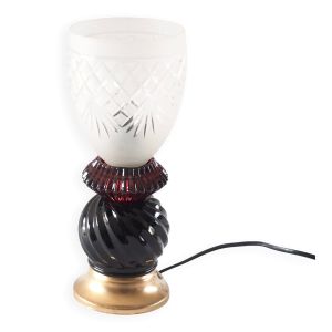 Lampe art déco cristal aubergine