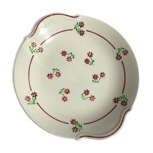 Plat à gâteau Badonviller demi porcelaine fleurettes