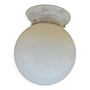 ancien Plafonnier Globe Opaline
