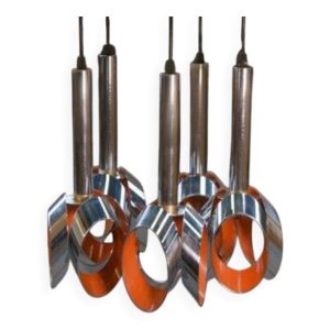 Suspension design métal chromé en cascade de Massive 1960’s