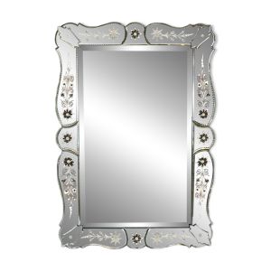 Miroir Vénitien en Verre de Murano, Italie – Début XXe