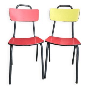 Paire de chaises en Formica vintage