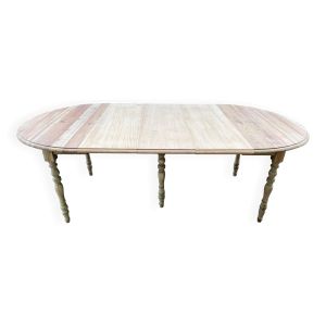 Table ronde extensible Louis Philippe XIXème à volet pliable 6 pieds 230cm