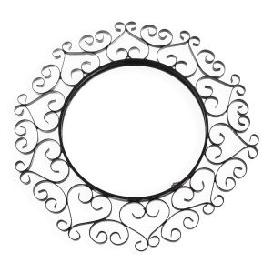 Miroir chaty vallauris noir, en fer forgé, années 50