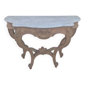 Console galbée Louis XV en chêne massif 18éme décorée