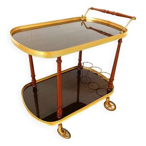 Desserte néoclassique en laiton, années 1960