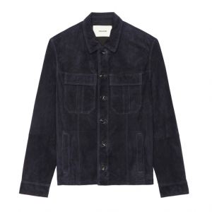 Blouson Kuba Cuir Suede Encre - Taille S - Homme