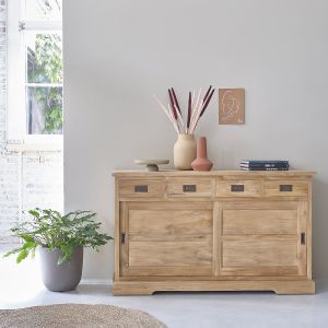 Buffet en bois teck massif 150 cm