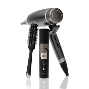 Nouveau Trio S&egrave;che-Cheveux Ultra Rapide ghd Speed + Spray Volume + Brosse Ronde Taille 2, Noir Mat
