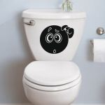 PRENKIN Toilette Lapin Cartoon Autocollants dr/ôles WC Stickers muraux pour Salle de Bain D/écoration