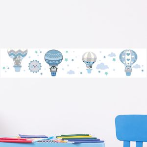 Stickers frise chambre enfant animaux et montgolfières