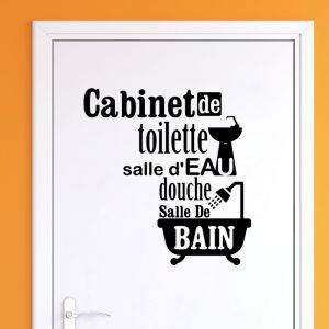 Sticker porte cabinet de toilette