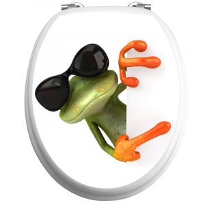 Sticker abattant toilette grenouille relax