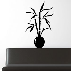 Sticker Bambou d&eacute;coratif dans un pot