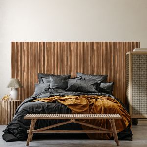 Sticker t&ecirc;te de lit bois &eacute;crin de teck H120 x L200 cm