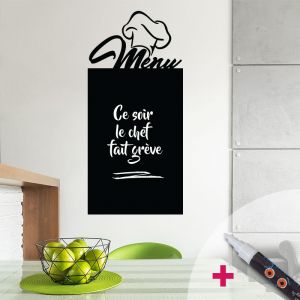 Sticker ardoise menu du chef + craie liquide blanche