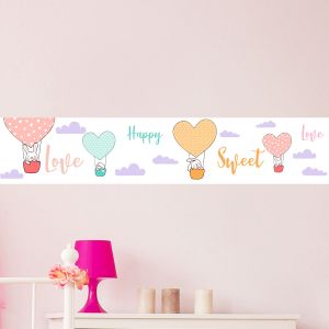 Stickers frise animaux scandinaves dans les nuages