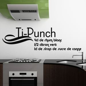 Sticker cuisine recette Ti-punch 4 cl de rhum blanc