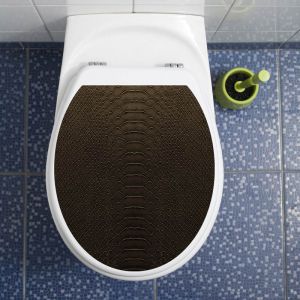 Sticker abattant toilette effet cuir de serpent noir