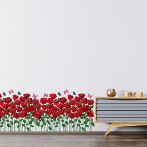 Sticker Jardin de roses rouges