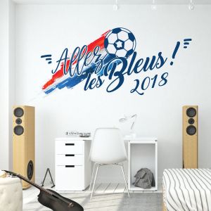 Sticker sport allez les bleus 2018