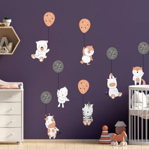 Stickers animaux rigolos et les ballons f&eacute;eriques