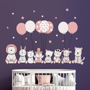 Stickers  animaux acrobates et les ballons volants
