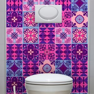 9 stickers carrelages azulejos Violet Byzantine