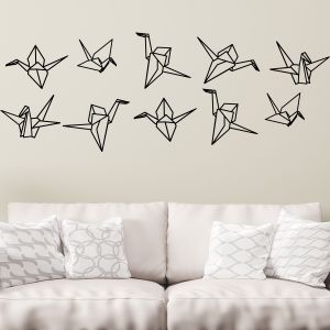 Sticker origamis oiseaux 10 en papier