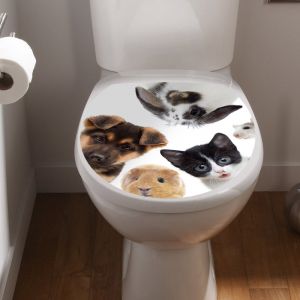 Sticker abattant toilette nos amis animaux