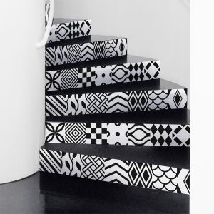 Stickers escalier carreaux de ciment Torborg x 2