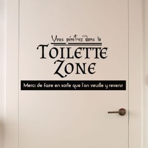 Sticker citation Toilette Zone