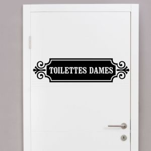 Sticker porte toilette citation Toilettes Dames