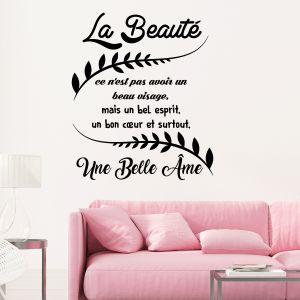 Sticker citation la beauté ce n'est pas avoir un beau visage