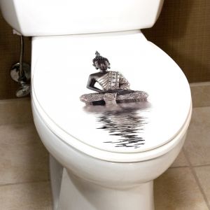 Sticker abattant toilette Bouddha sur l’eau