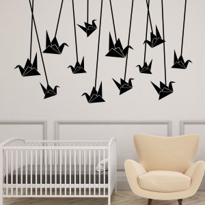Sticker Origami cygnes suspendus