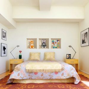 Sticker effet 3D jouets Chat, lapin gris et lapin en couleur