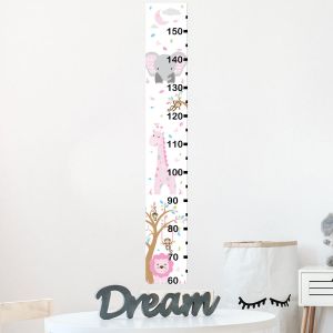 Sticker toise animaux d'Afrique girly