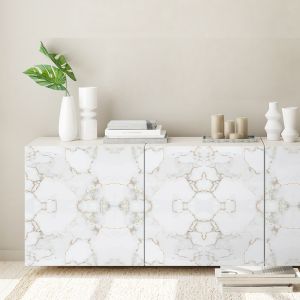 Sticker marbre pour meuble argent et dor&eacute;