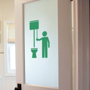 Sticker Homme et toilette