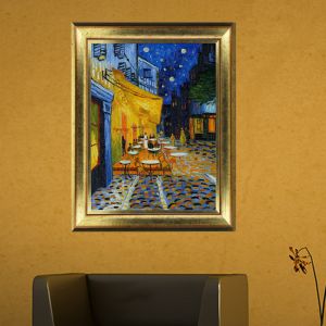 Sticker tableau Van Gogh - Café terrasse la nuit – Arles