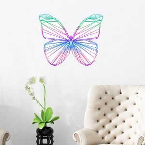 Sticker origami papillon arc en ciel